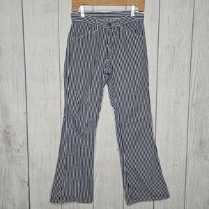 VTG 1960s LEE Blue & White Striped Flared Jeans, 28x30